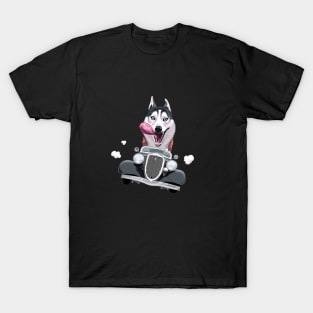 Siberian Husky Driving a Classic Car T-Shirt